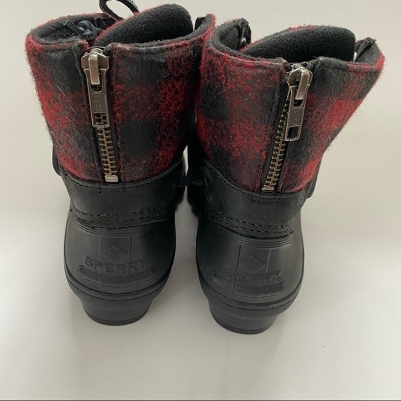 Sperry Top Sider Saltwater Duck Boots Back Zip Plaid Women's Size 5 M - Picture 4 of 9